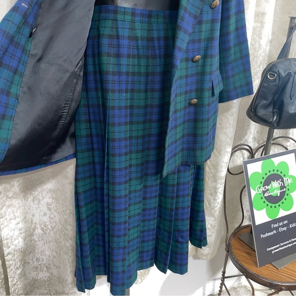 Pendleton Plaid Double-Breasted Blazer and Skirt Set - Picture 7 of 13